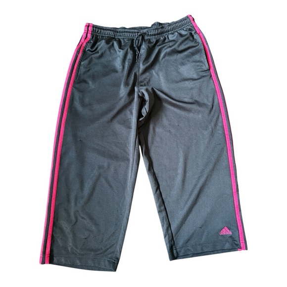 adidas Black and Pink Sweatpants with Elastic Waistband and Relaxed Fit - Picture 1 of 7